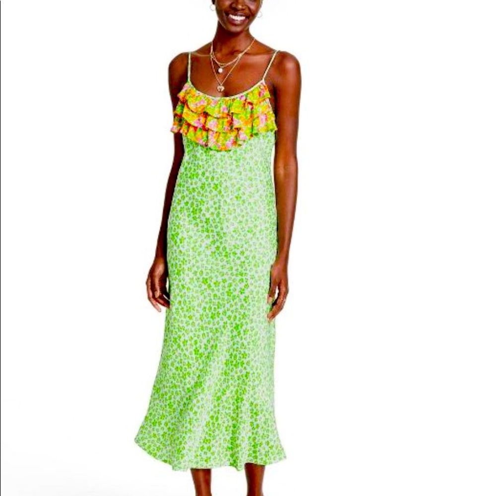 RIXO x Target Leopard Sleeveless Ruffle Slip Dress 🌟BNWT💥
